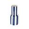 11" White & Blue Stripes Round Decorative Ceramic Vase